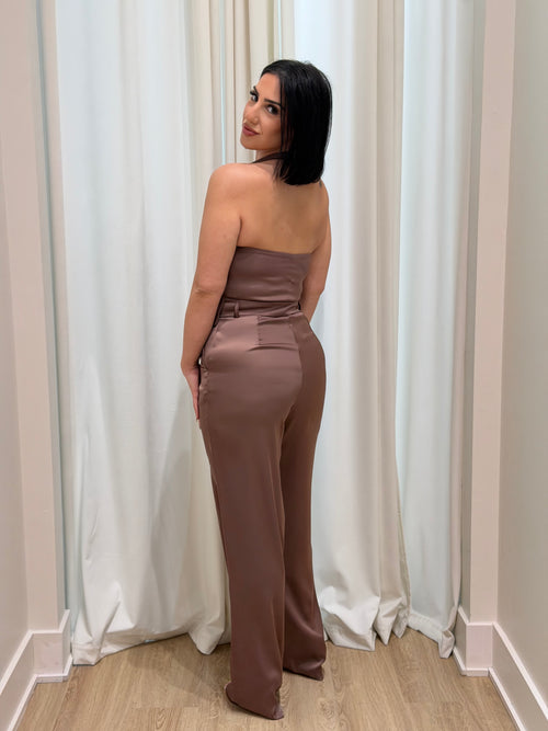 Manhattan Vibes Jumpsuit | Brown