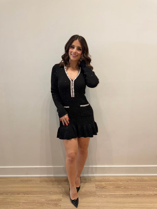 Holiday Fever Dress | Black/Silver