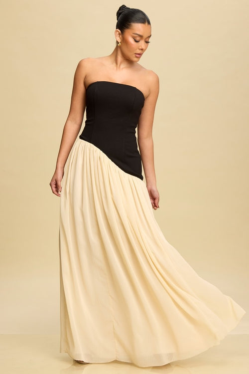 The Zora Dress | Black/Beige