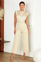 A classy and chic nude colored jumpsuit