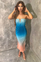 California Dreams Dress | Blue/Peach (FINAL SALE)