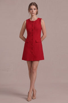 Parisian Charm Dress | Red