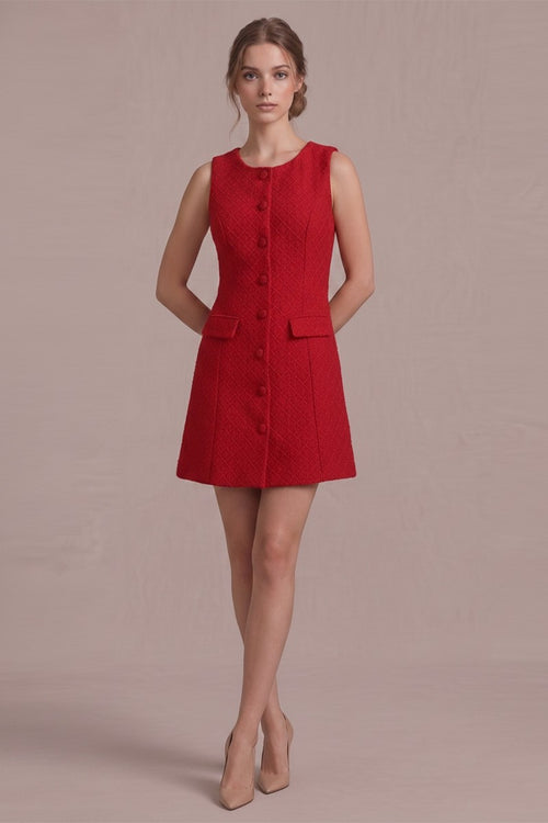 Parisian Charm Dress | Red