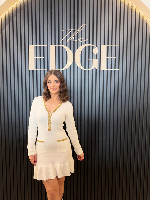 Holiday Fever Dress | White/Gold