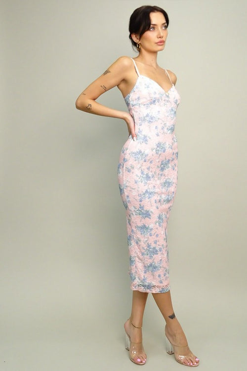 Must Be Love Dress (Baby Pink/Floral)