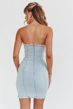 Denim Glam Dress | Light Blue