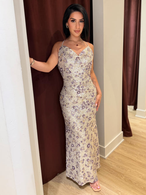 The Iris Glow Dress | Silver/Multi