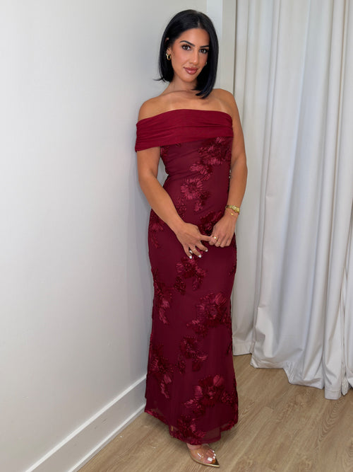 Everlasting Bloom Dress | Wine