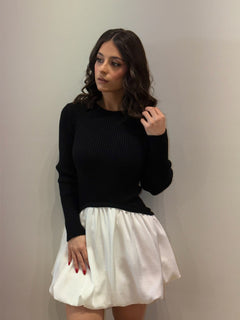 Lunch Date Dress | Black/Ivory