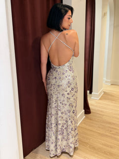 The Iris Glow Dress | Silver/Multi