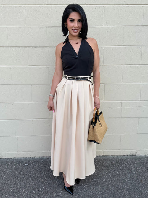 Madison Avenue Dress | Black/Champagne