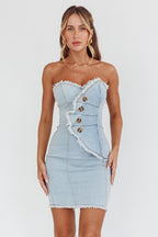 Denim Glam Dress | Light Blue