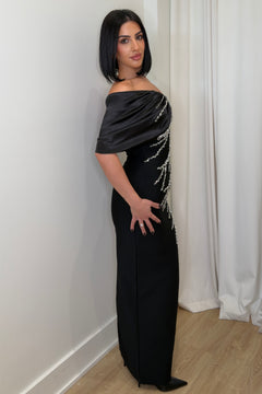 Crystal Cascade Dress | Black (FINAL SALE)