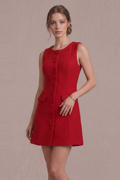Parisian Charm Dress | Red
