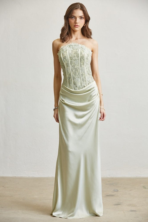 evangeline silk dress STAUD EVANGELINE SILK DRESS BLUE HAZE