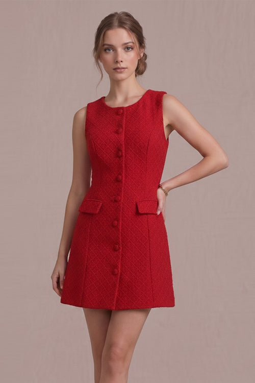 Parisian Charm Dress | Red