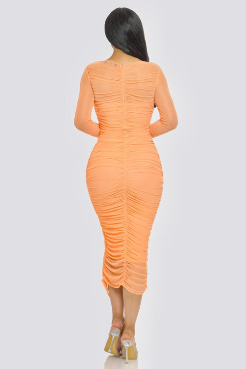 Pure Radiance Dress (Neon Peach)