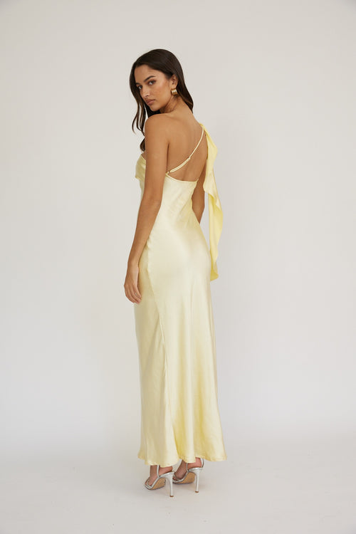 Satin Bliss Dress | Butter Yellow