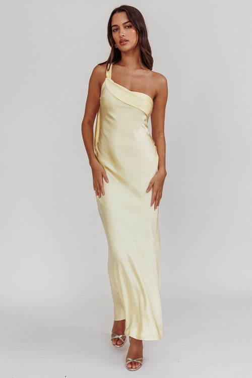 Satin Bliss Dress | Butter Yellow