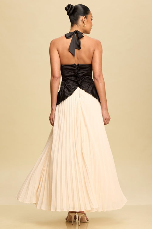 The Valencia Dress | Black/Beige