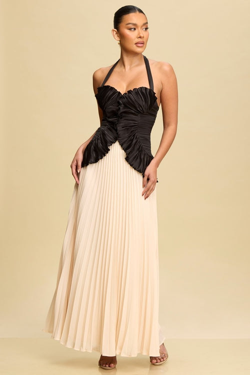 The Valencia Dress | Black/Beige