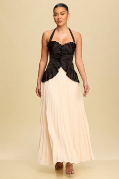 The Valencia Dress | Black/Beige