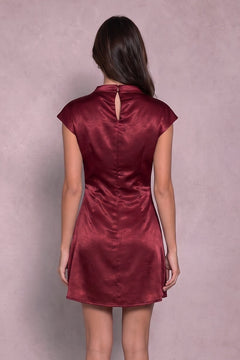 Satin State of Mind Dress | Burgundy