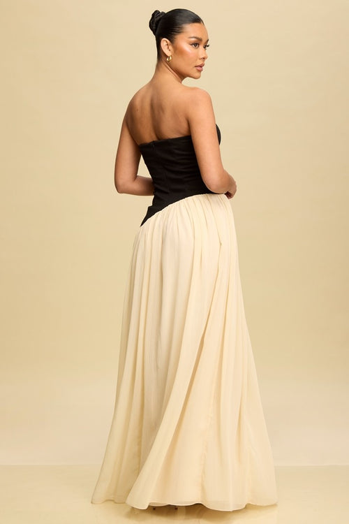 The Zora Dress | Black/Beige