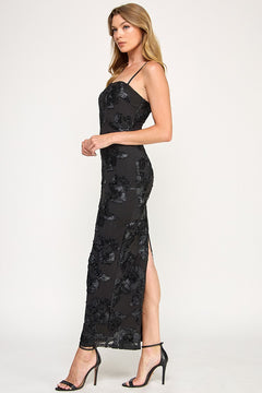 Floral Rosette Dress | Black