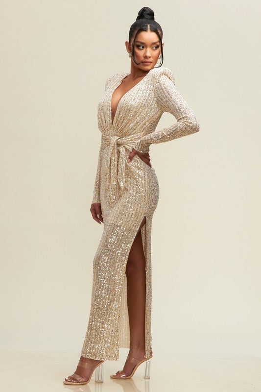 The Showstopper Dress (Gold/Silver)