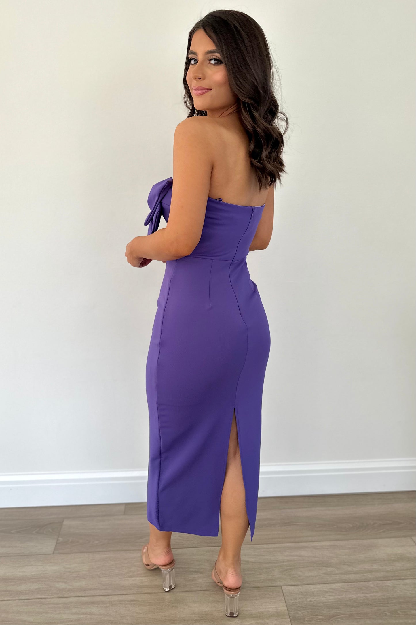Blissful Bow Dress (Purple)