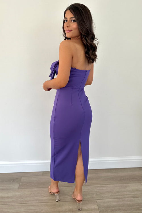 Blissful Bow Dress (Purple) (FINAL SALE)