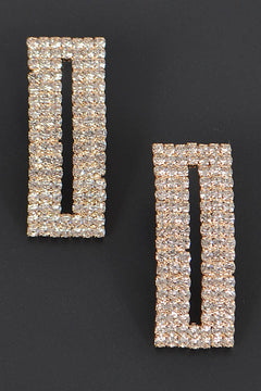 Rectangle Rhinestone Earrings