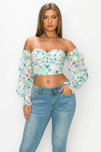 Daydream Bliss Top (Green/Floral) (FINAL SALE)