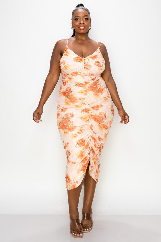 Georgia Summer Dress (Peach/Floral) +