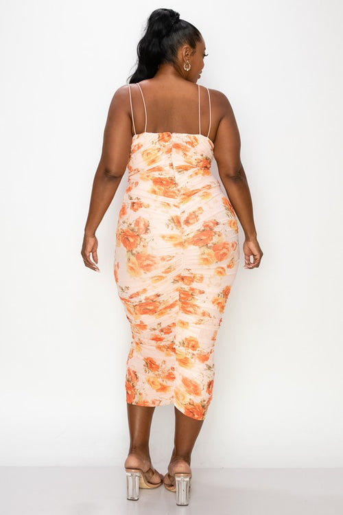 Georgia Summer Dress (Peach/Floral) +