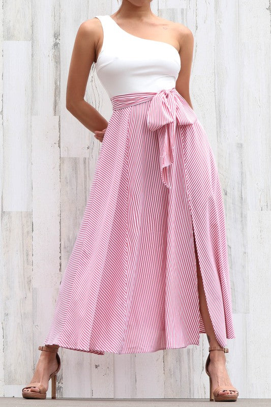 Central Park Stroll Dress (White/Pink) (FINAL SALE)