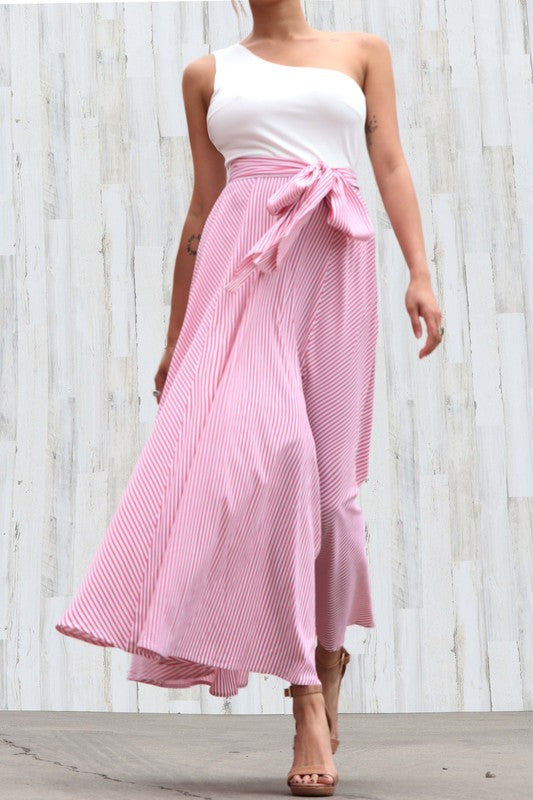 Central Park Stroll Dress (White/Pink) (FINAL SALE)