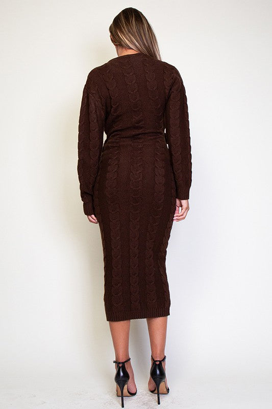 Perfectly Cozy Dress (Brown)