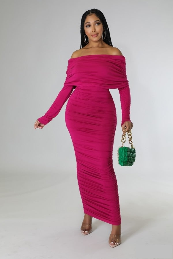 Out In The City Dress (Magenta) (FINAL SALE)