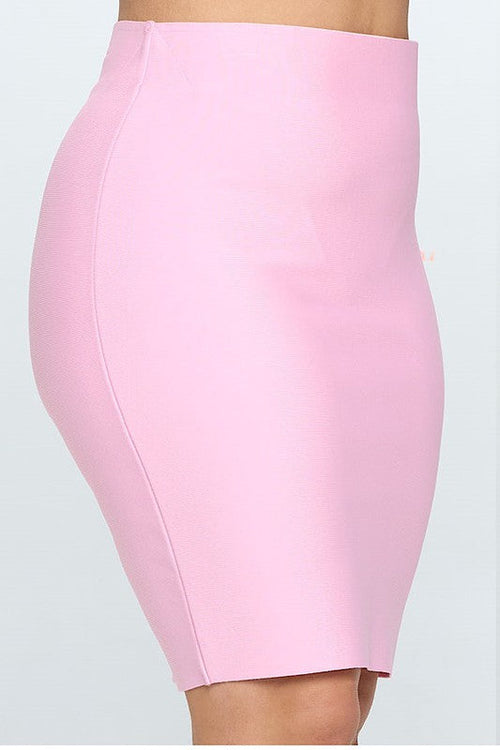 Maternity Fitted Skirt in Pink
