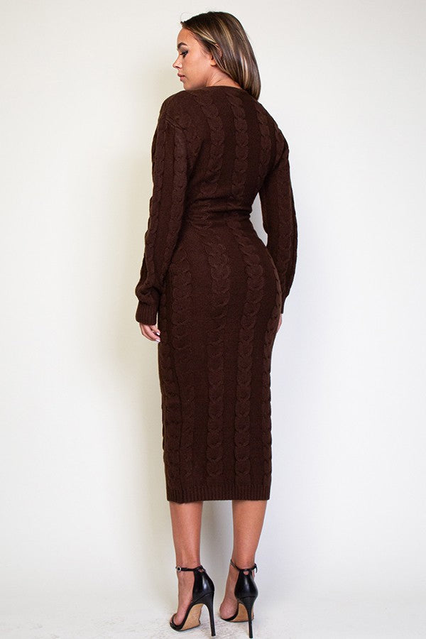 Perfectly Cozy Dress (Brown)